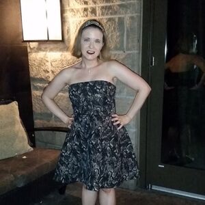 Chic Snake Print Strapless Dress